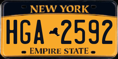 NY license plate HGA2592