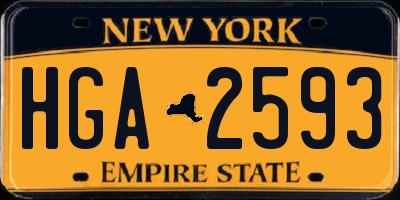 NY license plate HGA2593