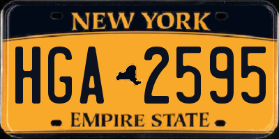 NY license plate HGA2595