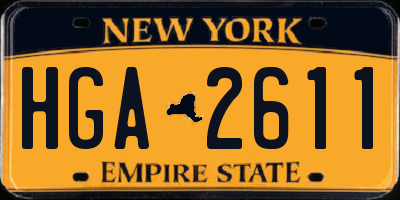 NY license plate HGA2611