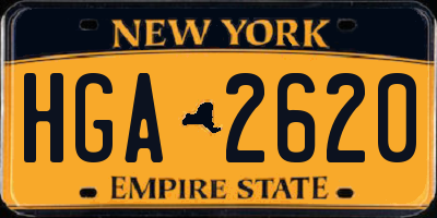 NY license plate HGA2620