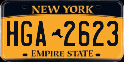 NY license plate HGA2623