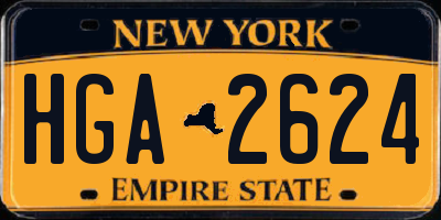 NY license plate HGA2624