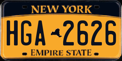 NY license plate HGA2626