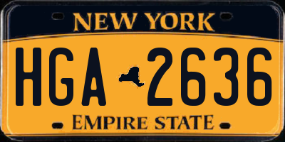 NY license plate HGA2636