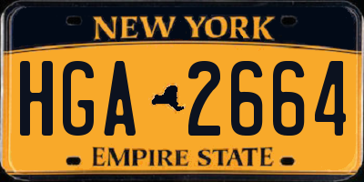 NY license plate HGA2664