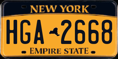 NY license plate HGA2668