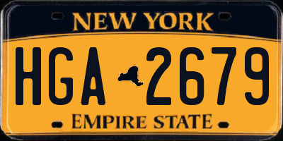 NY license plate HGA2679