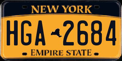 NY license plate HGA2684