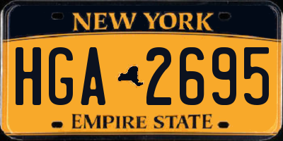 NY license plate HGA2695