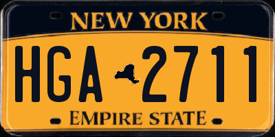 NY license plate HGA2711