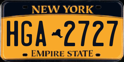 NY license plate HGA2727