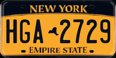 NY license plate HGA2729