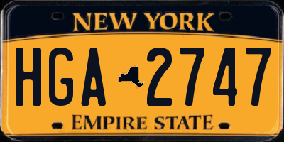 NY license plate HGA2747
