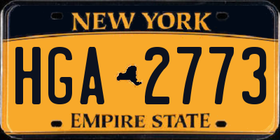 NY license plate HGA2773