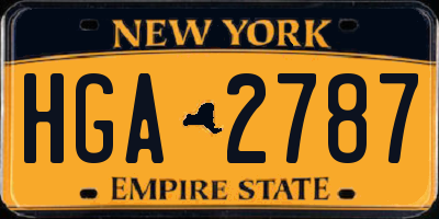 NY license plate HGA2787