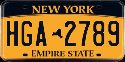 NY license plate HGA2789
