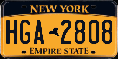 NY license plate HGA2808