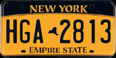 NY license plate HGA2813