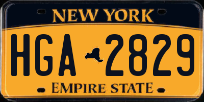 NY license plate HGA2829