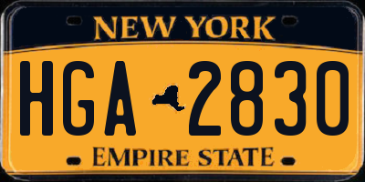 NY license plate HGA2830