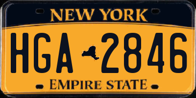 NY license plate HGA2846
