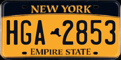 NY license plate HGA2853