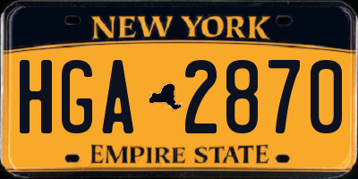 NY license plate HGA2870