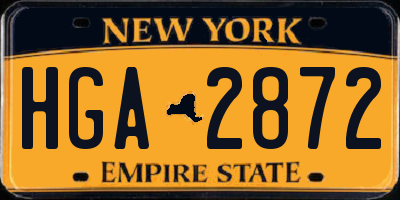 NY license plate HGA2872