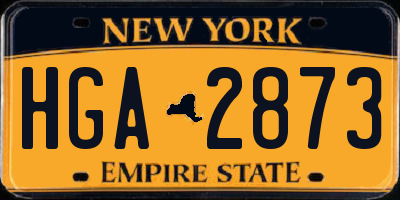 NY license plate HGA2873