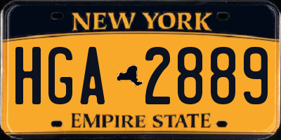 NY license plate HGA2889
