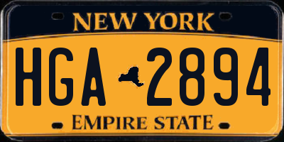 NY license plate HGA2894