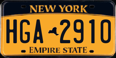 NY license plate HGA2910