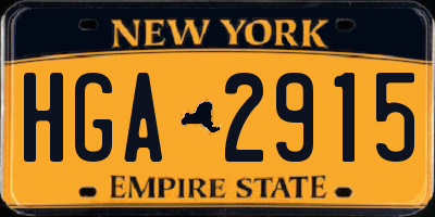 NY license plate HGA2915