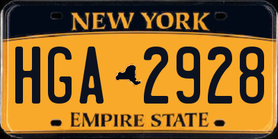 NY license plate HGA2928