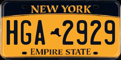 NY license plate HGA2929