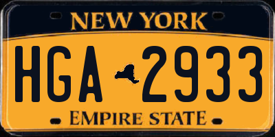 NY license plate HGA2933