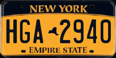 NY license plate HGA2940