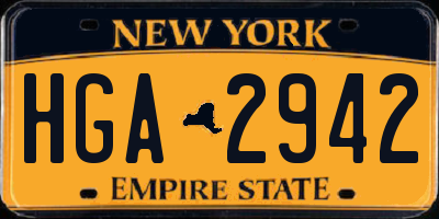 NY license plate HGA2942