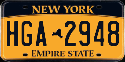 NY license plate HGA2948