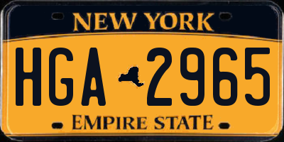 NY license plate HGA2965