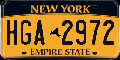NY license plate HGA2972