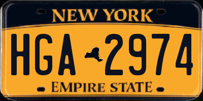 NY license plate HGA2974