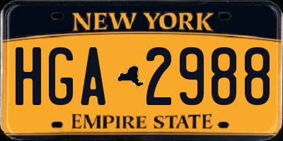 NY license plate HGA2988