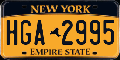 NY license plate HGA2995