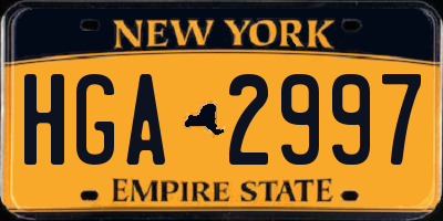 NY license plate HGA2997