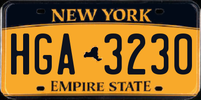 NY license plate HGA3230