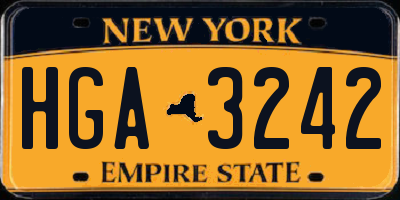 NY license plate HGA3242