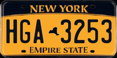 NY license plate HGA3253