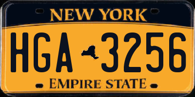 NY license plate HGA3256